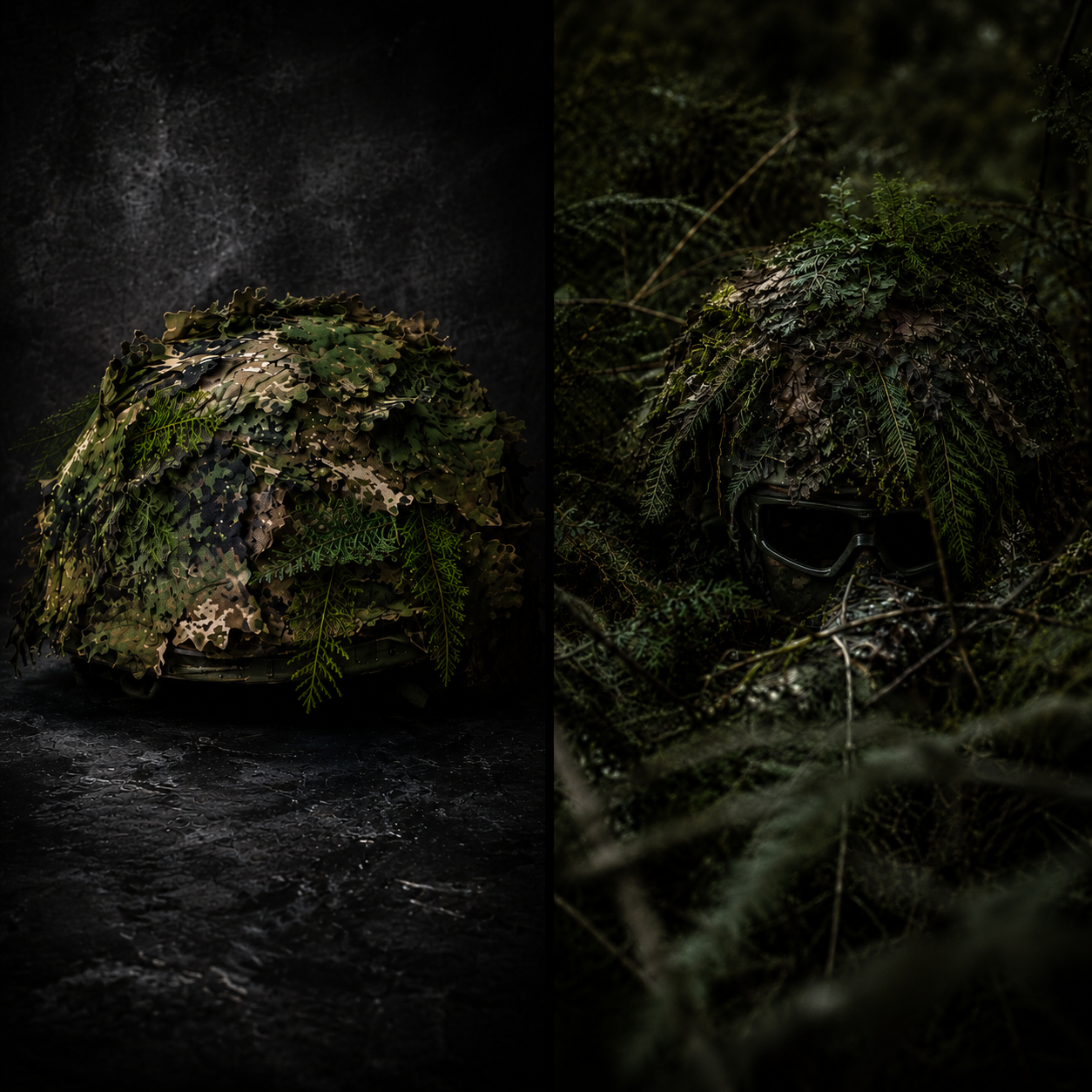 Couvre-casque camouflage feuillage