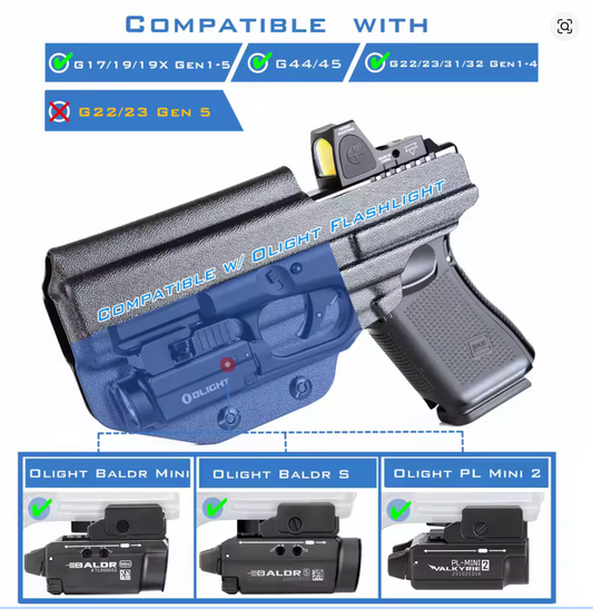 Holster rigide Glock + lampe