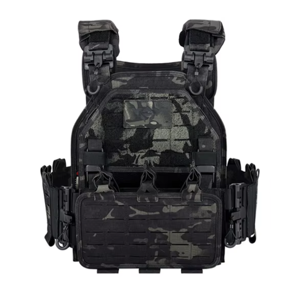 Gilet porte-plaques tactique noir