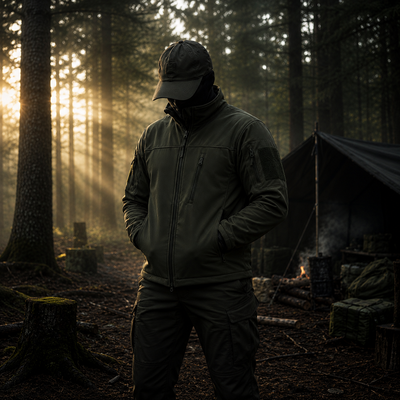 Veste militaire col montant